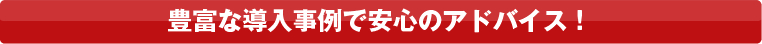 豊富な導入事例で安心のアドバイス!